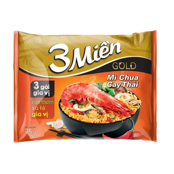 3 Mien Instant Noodle Gold Spicy Sour Thai Hot Pot 75g