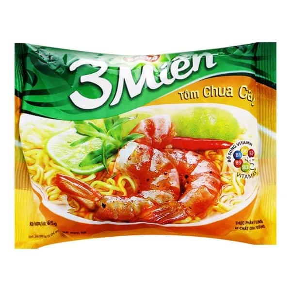 3 Mien Instant Noodles Shrimp 65g
