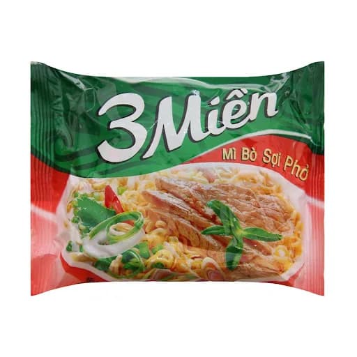 3 Mien Instant Noodles Steamed Beef Big Noodle 65g