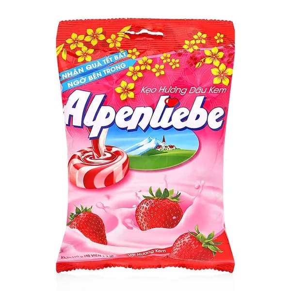 Alpenliebe Candy Strawberry And Cream 120g