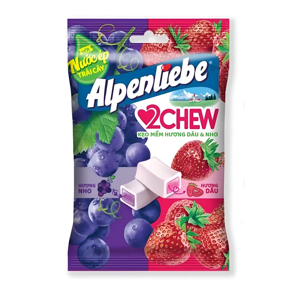 Alpenliebe Soft Candy Strawberry & Grape Flavored 220.5g