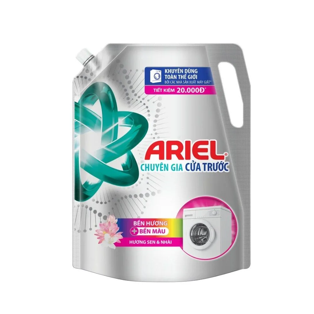 Ariel Laundry Detergent Matic Front Load Lotus And Jasmine Liquid 1550g