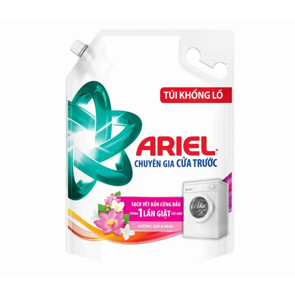 Ariel Laundry Detergent Matic Front Load Lotus And Jasmine Liquid 3700g