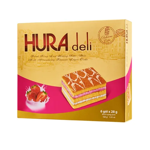 Bibica Cake Hura Deli Milk Strawberry Layer 168g