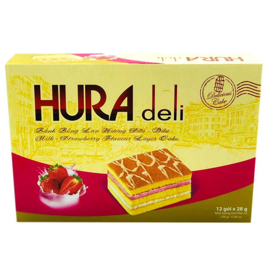 Bibica Candy Hura Deli Milk Strawberry Layer 336g x 10