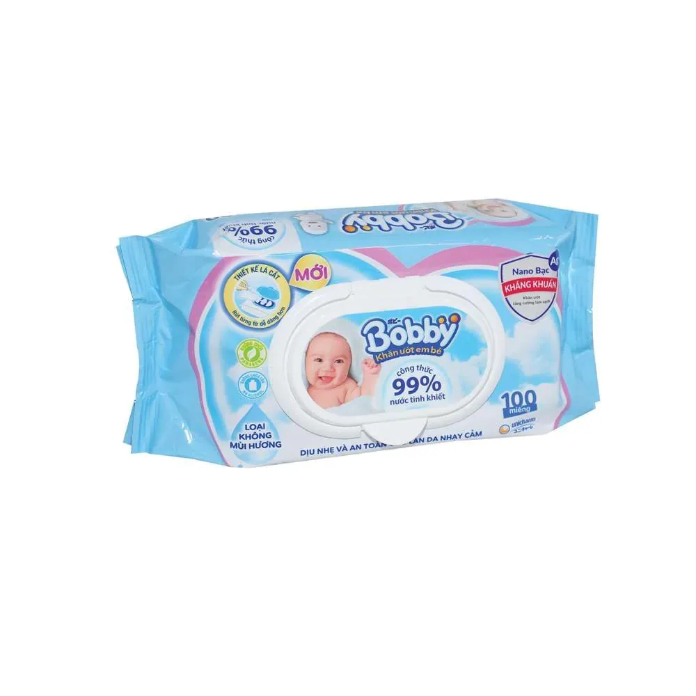 Bobby Wet Wipe Unscented 100s