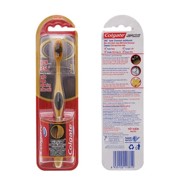Colgate Toothbrush 360 Charcoal Gold 1s