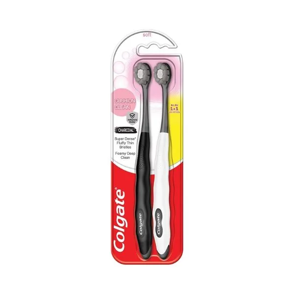 Colgate Toothbrush Cushion Clean Charcoal 2 Pieces 2s