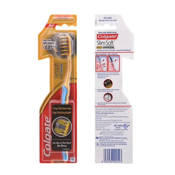 Colgate Toothbrush Slimsoft Charcoal Gold 1s