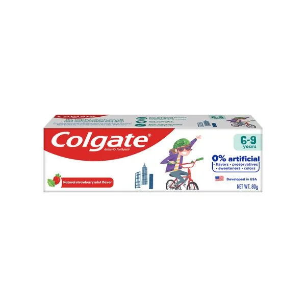 Colgate Toothpaste Natural Strawberry Free From 6 - 9 Years Old 80g x 48