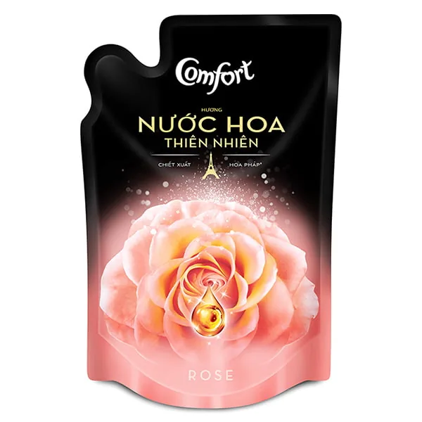 Comfort Fabric Softener Natural Perfume Rose Concentrated Refill 750ml