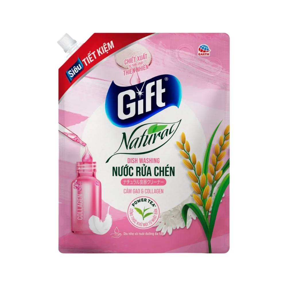 Gift Dishwashing Liquid Rice Bran & Collagen Scent 3600g