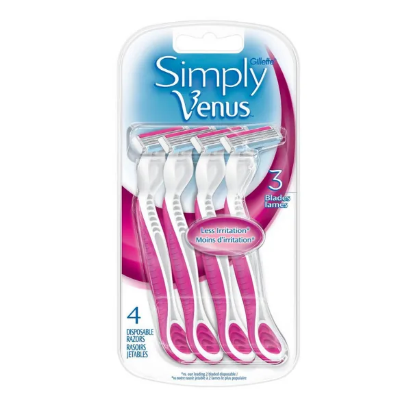 Gillette Razor Venus Simply Disposable For Women 4’S 1s