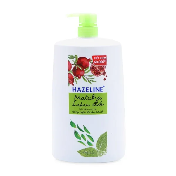 Hazeline Shower Gel Lightening Skin Matcha + Pomegranate 1200g