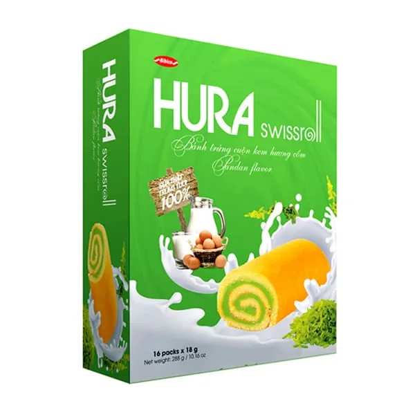 Hura Biscuit Swissroll Pandan 288g