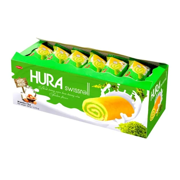Hura Biscuit Swissroll Pandan 360g