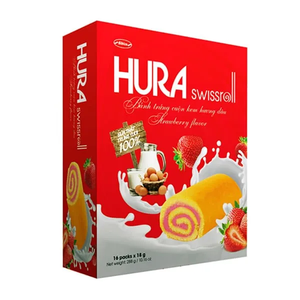 Hura Biscuit Swissroll Strawberry 288g