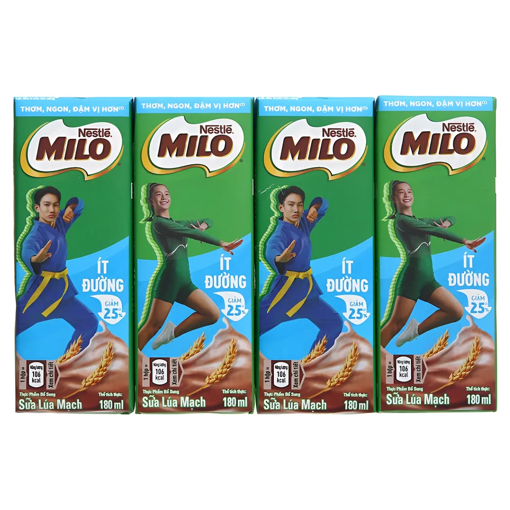 Milo Chocolate Reduced Sugar Malt Drink 180ml