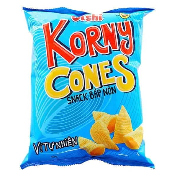 Oishi Snack Korny Cones Natural Flavors Corn 40g