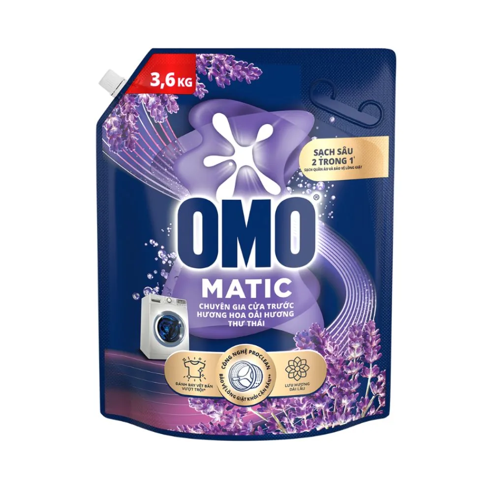 Omo Laundry Detergent Front Load Relaxing Lavender Liquid 3600g