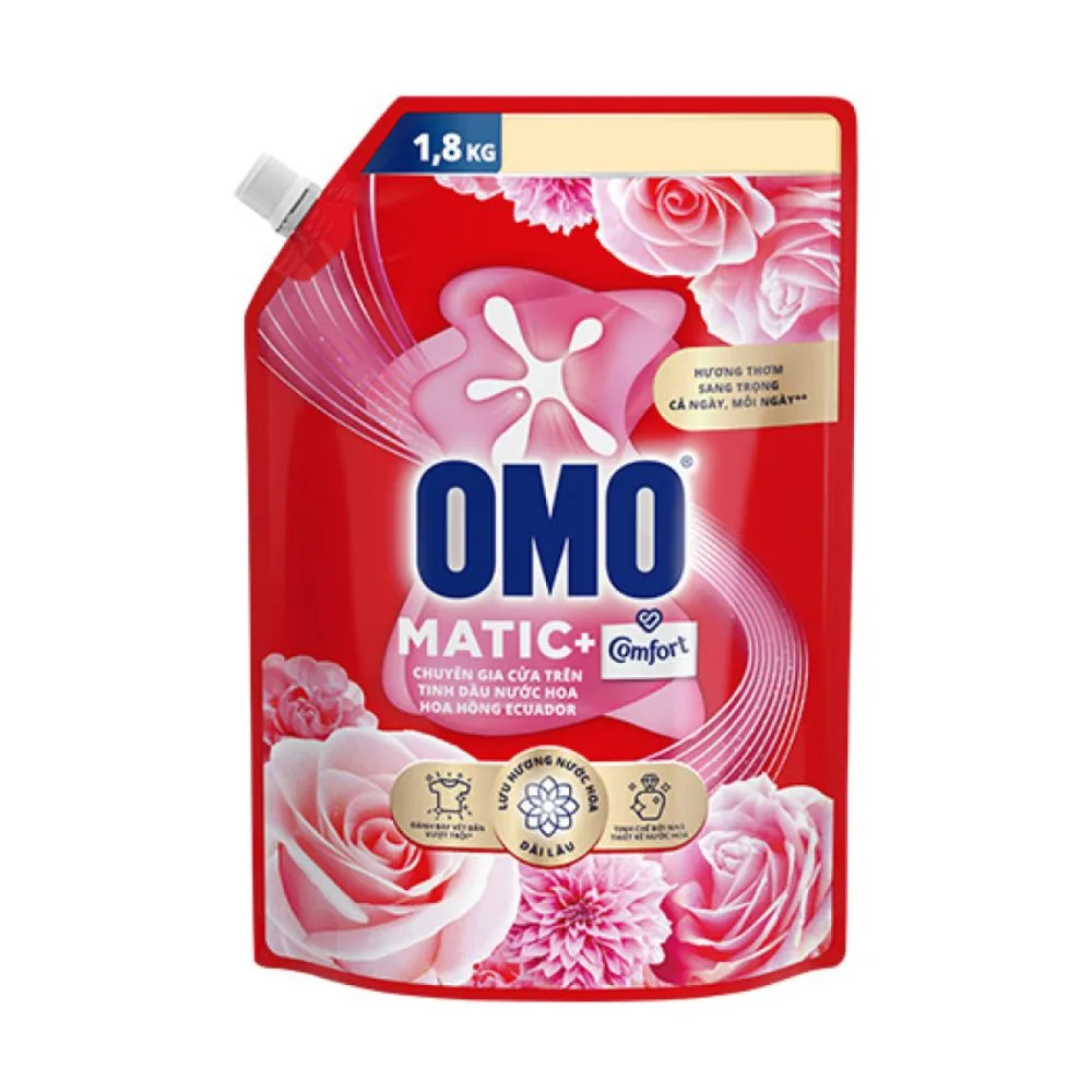 Omo Laundry Detergent Matic Ecuador Rose Liquid 1800g
