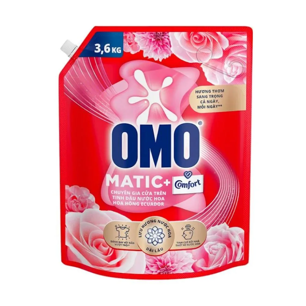 Omo Laundry Detergent Matic Ecuador Rose Liquid 3600g