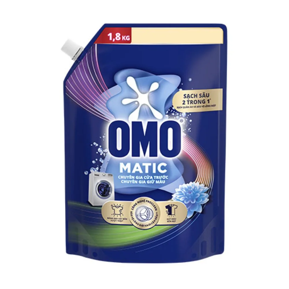Omo Laundry Detergent Matic Front Load Expert Color Care Liquid 1800g