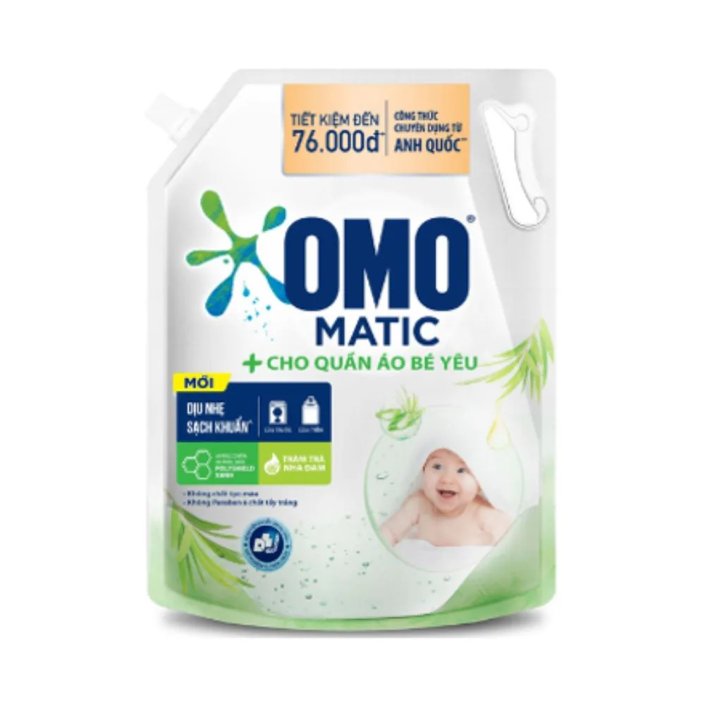 Omo Laundry Detergent Matic Gentle On Skin Liquid 3600g