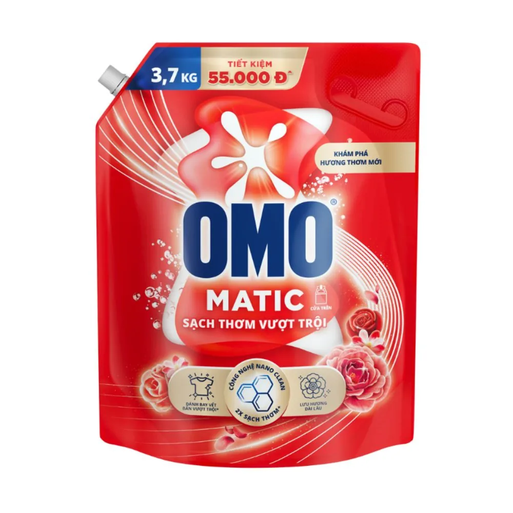 Omo Laundry Detergent Matic Top Load Superior Clean & Fresh Liquid 3700g