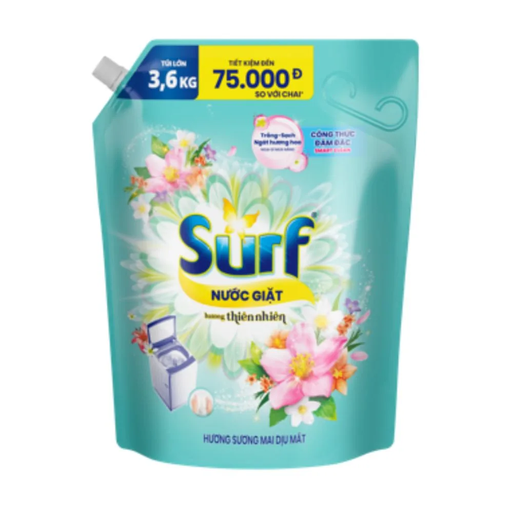 Surf Laundry Detergent Gentle Morning Dew Scent Liquid 3600g