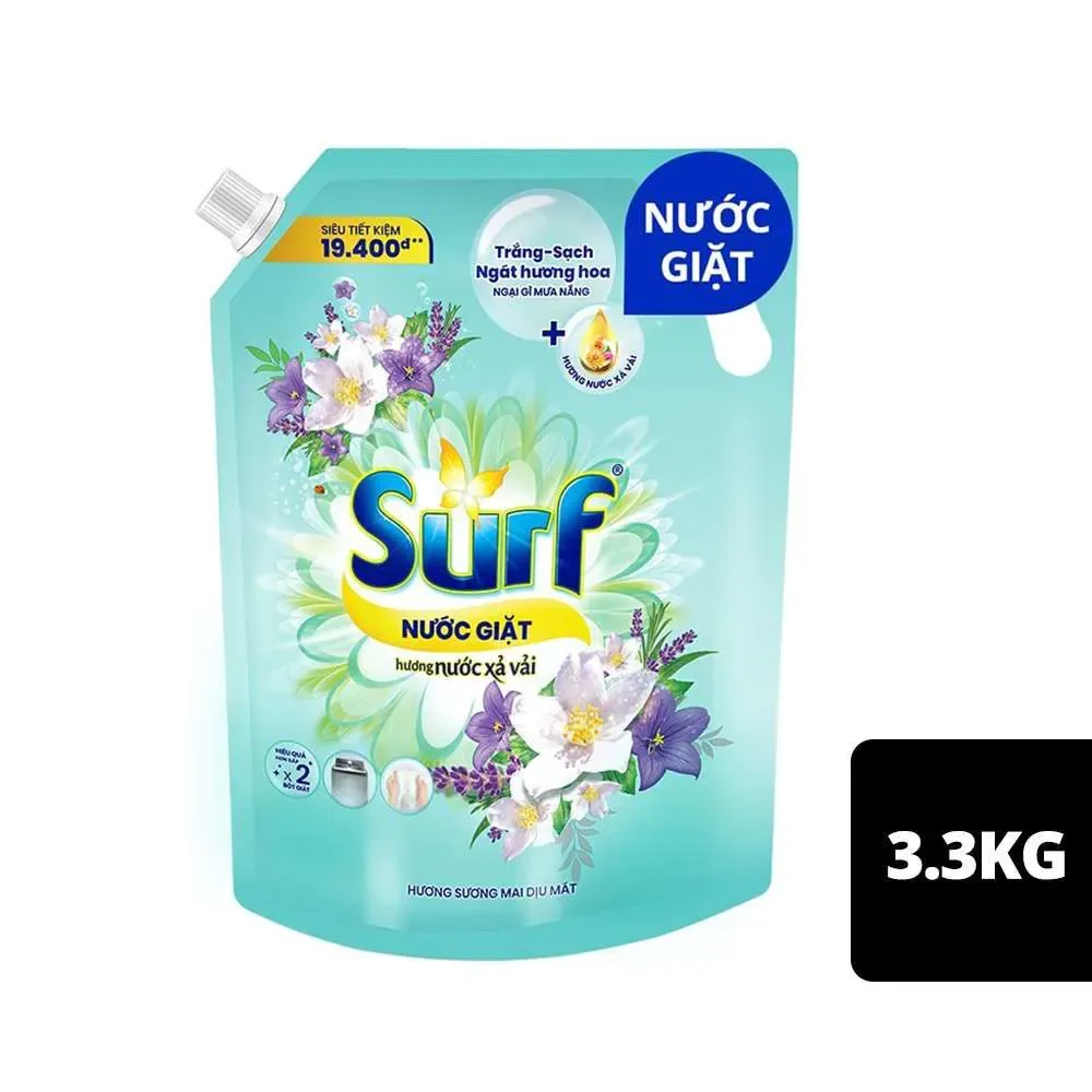 Surf Laundry Detergent Liquid Morning Dew 3300g x 4