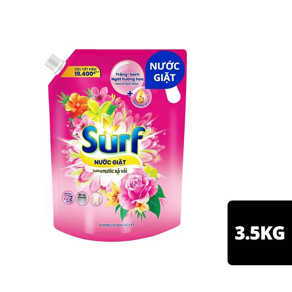 Surf Laundry Detergent Liquid Wildflower 3300g