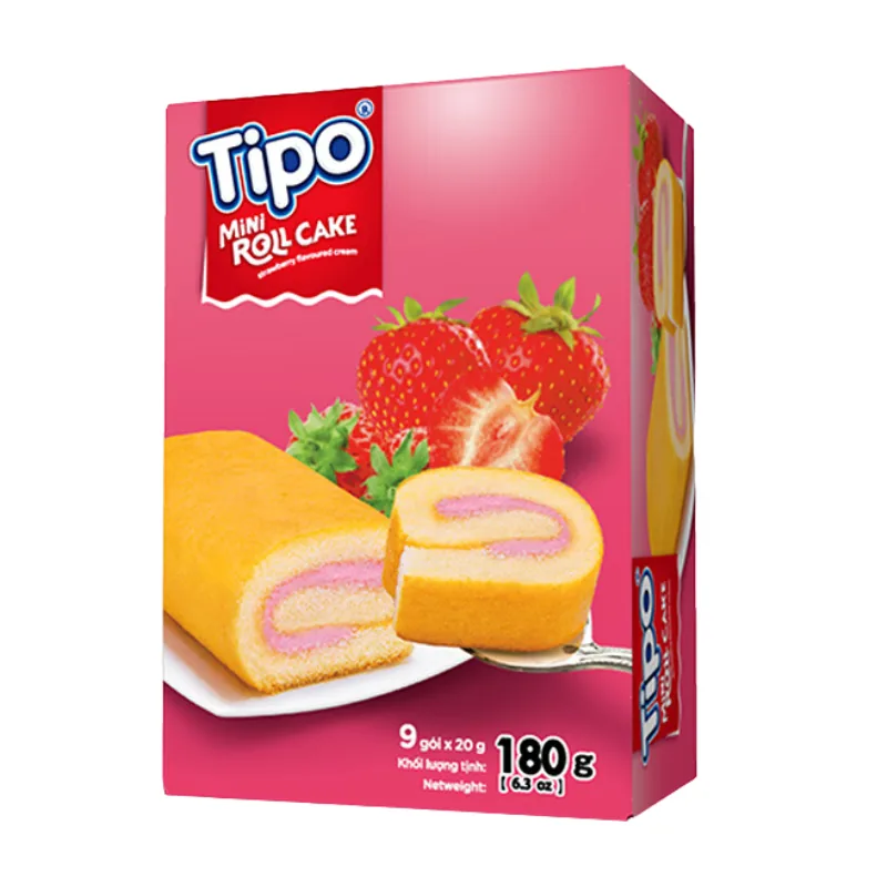 Tipo Cake Mini Roll Strawberry Cream 180g