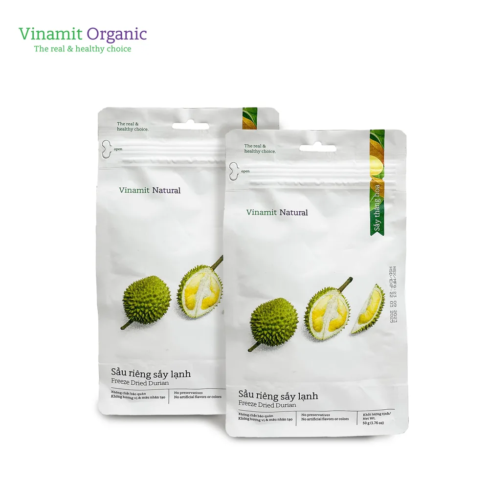 Vinamit Dried Fruit Vacuum Freeze Durian 50g